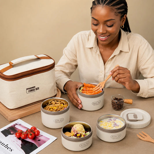 Lunch Box Portable 4 en 1 — Des repas sains et bien organisés, où que vous soyez.