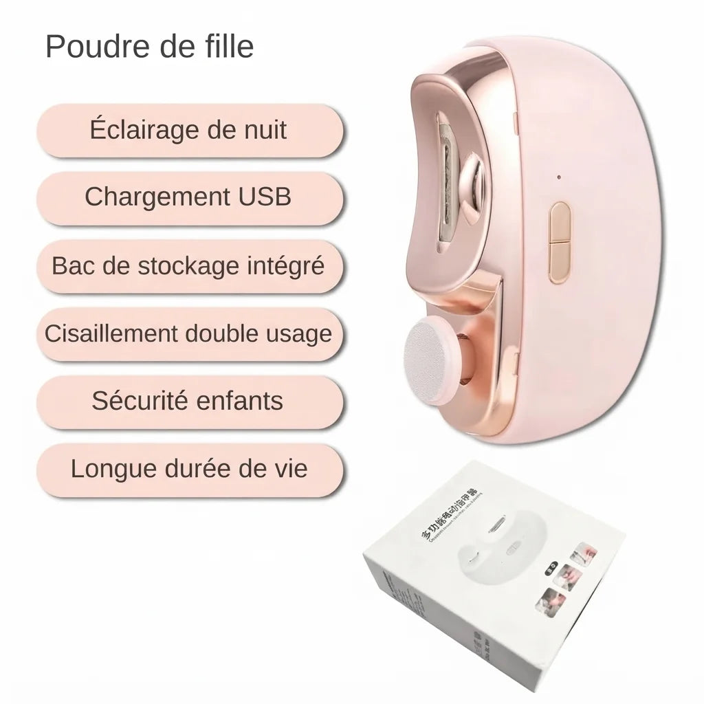 Coupe-Ongles Électrique 2-en-1: Des Ongles Nets, Lisses et Sans Effort- Zéro Coupure, Zéro Douleur