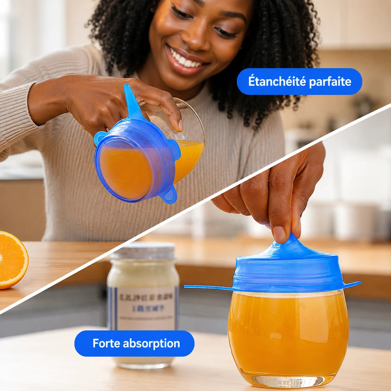 Lot de 6 Couvercles Extensibles en Silicone Réutilisables – La solution pour conserver et protéger vos aliments