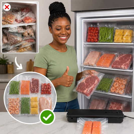 Machine de Mise Sous Vide et Scelleuse Alimentaire + 30 Sachets Inclus – Conservez vos Aliments Frais Plus Longtemps et Réduisez le Gaspillage