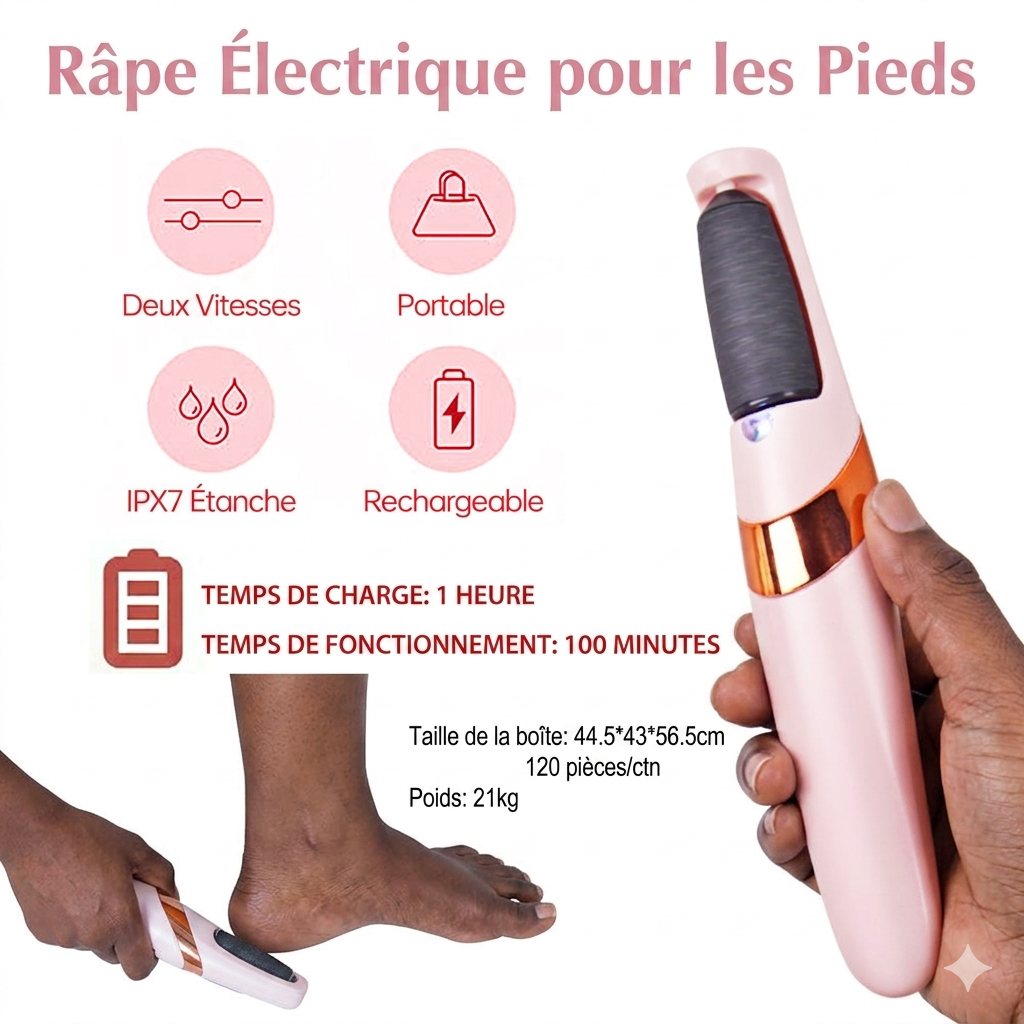 PediLisse™-détachant électrique de callosité pour les pieds