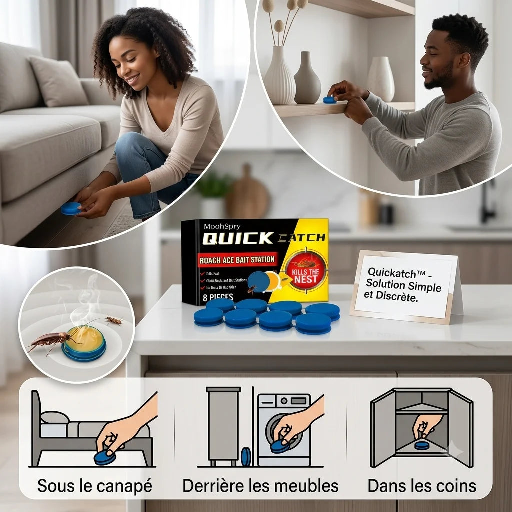 Station d'appât en gel Quickatch™_ Anti-insectes et Cafard