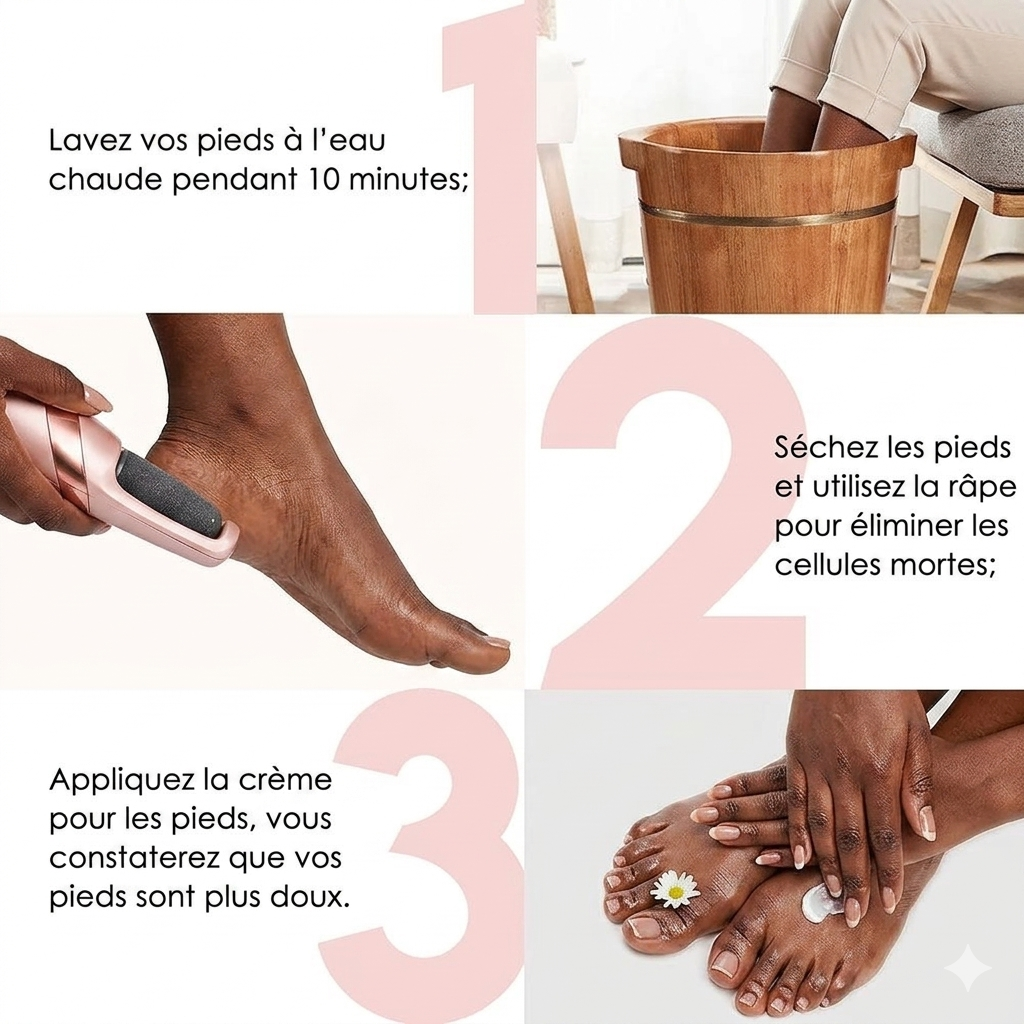 PediLisse™-détachant électrique de callosité pour les pieds