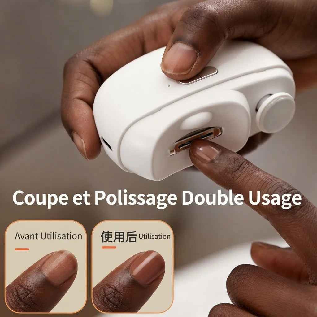 Coupe-Ongles Électrique 2-en-1: Des Ongles Nets, Lisses et Sans Effort- Zéro Coupure, Zéro Douleur