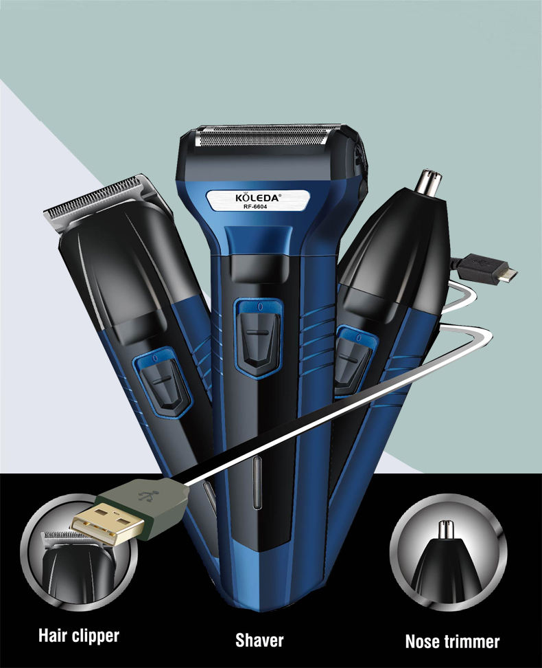RoyalEdge™ 3 en 1 – Tondeuse Professionnelle Rechargeable (Cheveux, Barbe & Nez)