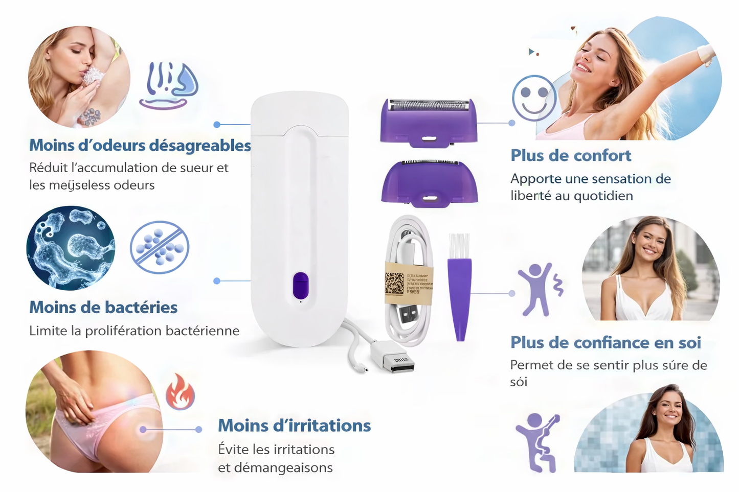 Veloura – Le rasoir professionnel rechargeable pour une peau parfaitement lisse, douce et irrésistible
